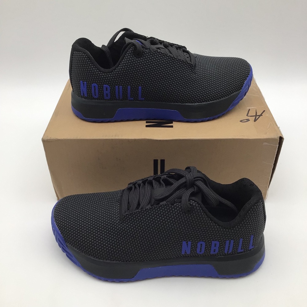 NOBULL SuperFabric Trainer Black Deep Blue Mens Size 5.5 Womens Size 7 NEW
